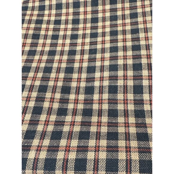 Plaid Cotton Fabric 21" x 33" Navy Beige & Red Checkered Pattern for Quilting Se - Picture 2 of 6